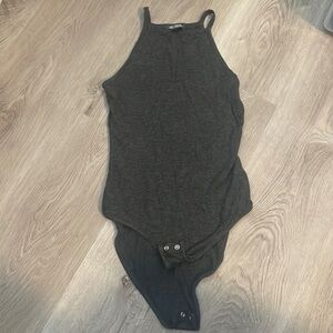 women’s halter gray bodysuit